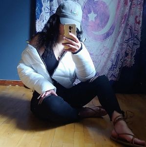 Pure White Cropped BubbleCoat